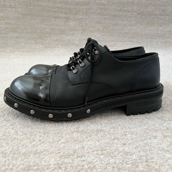 Alexander McQueen Hobnail Studded Derby Shoes 43 Black - Picture 1 of 11